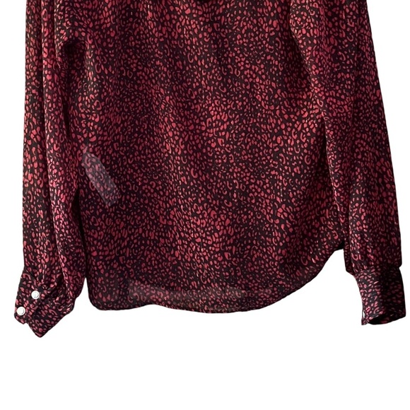ZARA Ruffle Red Animal Print Sheer Blouse – Sze S - Picture 9 of 14